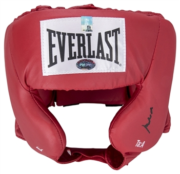 Muhammad Ali Autographed Everlast Red Head Gear (PSA/DNA 10)